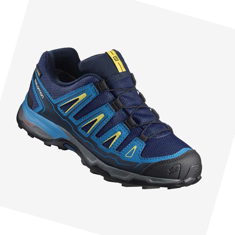 Tenis Senderismo Salomon X-ULTRA MID GORE-TEX Niños Azules | MX 2036BEX